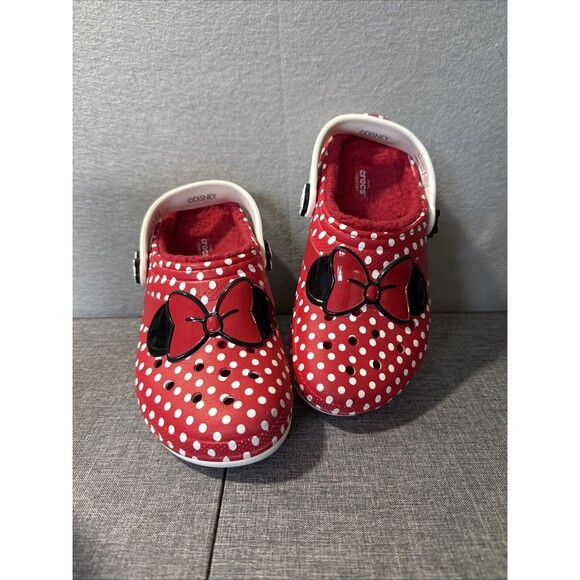 CROCS Shoes - Crocs Classic Disney Minnie Mouse Fleece Lined Clogs Kids J3